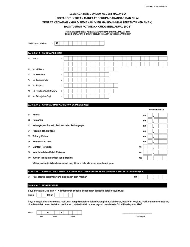 Form TP2 / Borang TP2 - 1