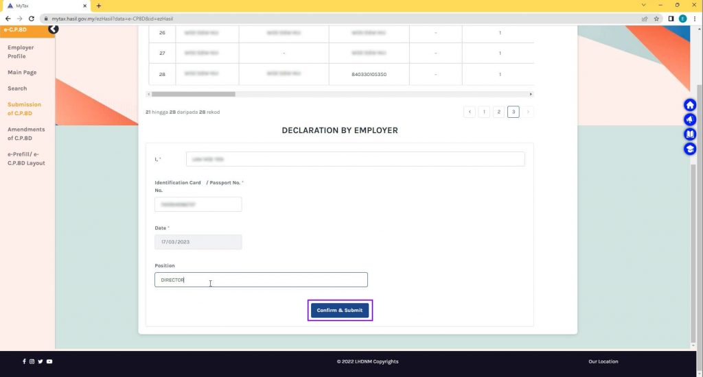 How to submit Borang E / CP8D - Step 6 - SQL Payroll